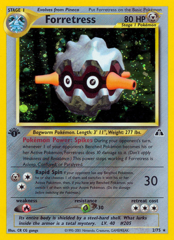 Neo Discovery Holo Forretress #2/75 first edition